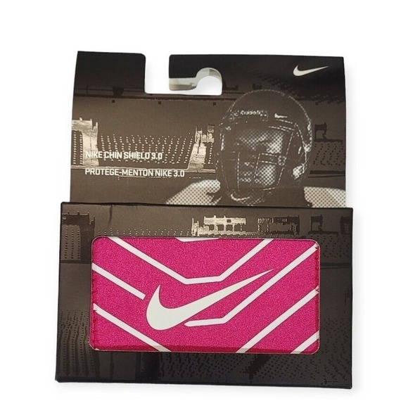 Nike Football Chin Shield 3.0 Vivid Pink White White Size OSFM New - Picture 1 of 4